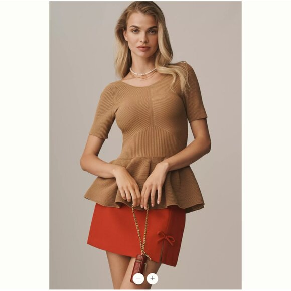 Anthropologie Tops - NWT Maeve Short-Sleeve Peplum Sweater | XS